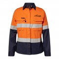 Flame Buster HRC2 Ladies Long Sleeve Shirt (Orange/Navy)