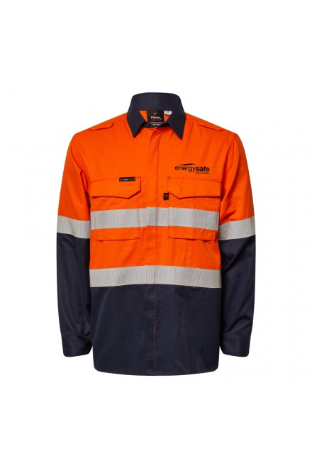 Flame Buster HRC2 Mens Long Sleeve Shirt (Orange/Navy)