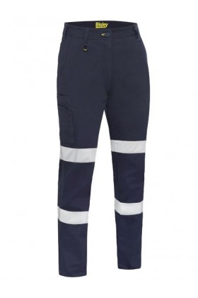 Ladies Taped Stretch Cotton Drill Trouser (Navy)